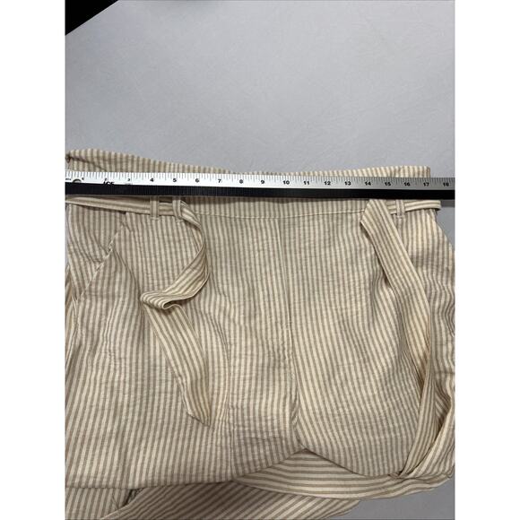 Maurices Tan White Striped Women's XL Flowy Wide Leg Baggy Pants Summer Spring - Picture 6 of 8